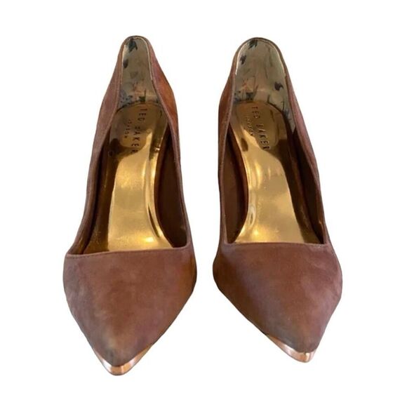 ✨Ted Baker Bubeli Suede Pumps Sz 8 Brown✨ - Picture 6 of 11